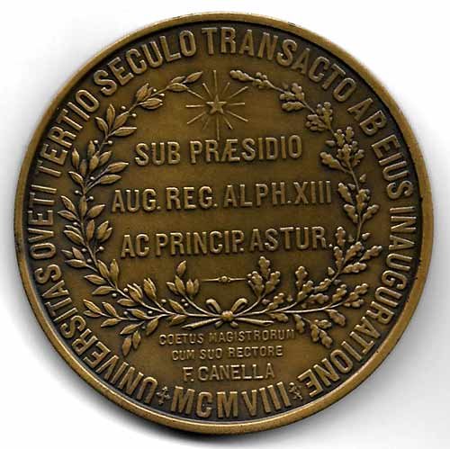 Medalla Universidad de Oviedo. III Centenario - Año 1908 - Imagen 3