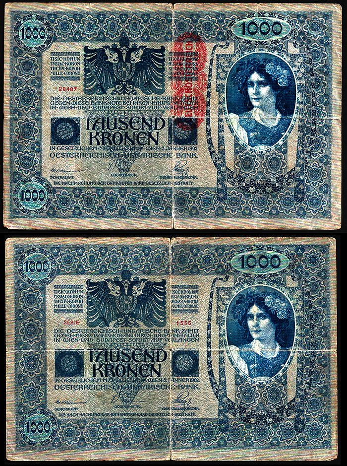 Billete Austria 1000 Kronen 1902 (1919) MBC- P59
