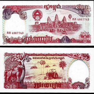 Billete Camboya 0500 Riels 1991 SC P38