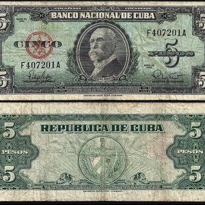 Billete Cuba 005 Pesos 1960 MBC P92