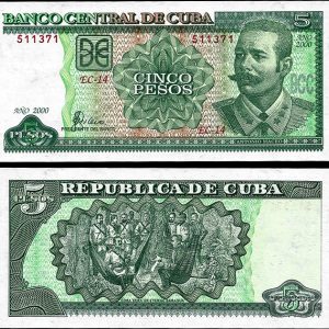 Billete Cuba 005 Pesos 2001 SC- P116d