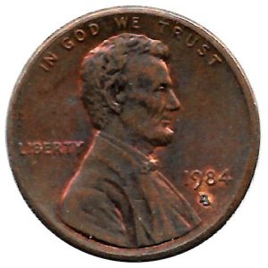 Moneda 1  Cent. EEUU 1984 Error Ceca «Doble D»