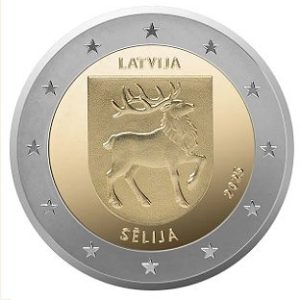 Moneda 2 euros de Letonia 2025 Región de Selija
