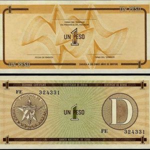 Billete Cuba 001 Peso (Certificado Divisa) 1985 D SC