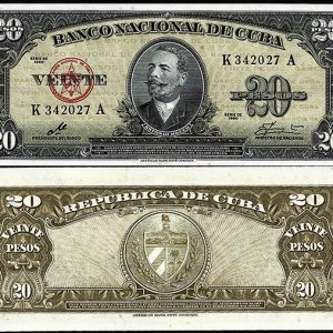 Billete Cuba 020 Pesos 1960 SC P80c