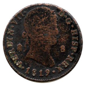 Moneda 1819. 08 Maravedis Fernando VII 1819 Segovia. BC