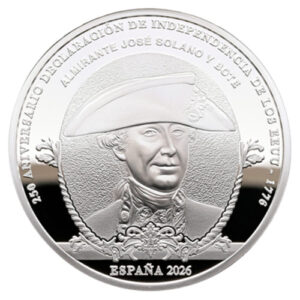 Año 2026. Moneda 10€ Independencia EEUU – Jose Solano y Bote