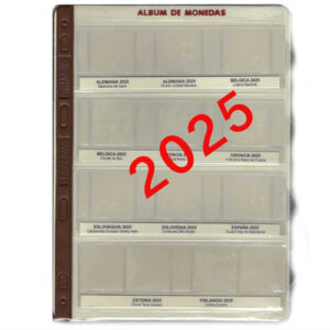Juego Hojas para las Monedas de 2 Euros 2025. Pronumas