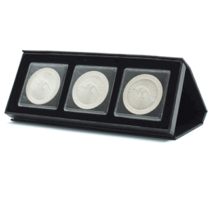 Estuche AIRBOX para cápsulas quadrum. 3 monedas