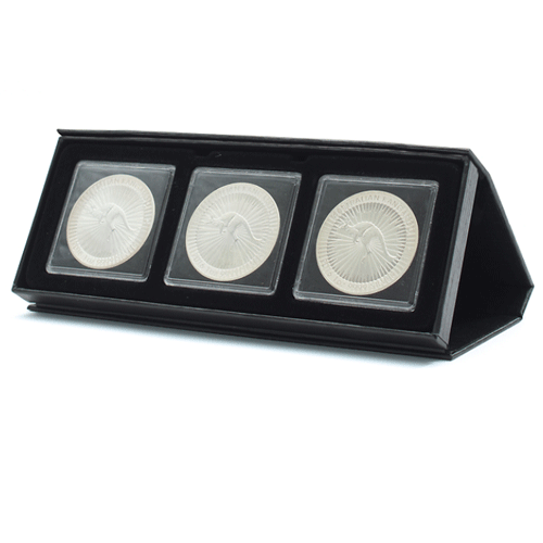 Estuche AIRBOX para cápsulas quadrum. 3 monedas