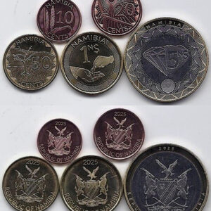 Monedas de Namibia serie 5 valores 2025