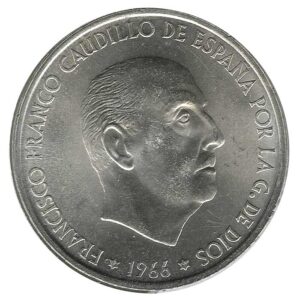 Moneda 100  pesetas 1966 *69. S/C (PALO RECTO)