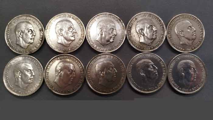 Lote 10 Monedas 100 Pesetas Franco Plata Precio Metal