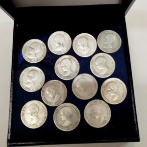 Juego de Arras. 13 monedas Plata. 50 Cents. Alfonso XIII 1892 (Pelon)