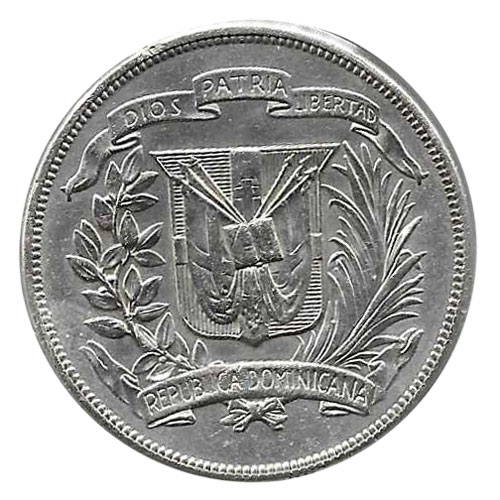 Moneda Republica Dominicana 1 Peso 1955 MBC+ - Imagen 2