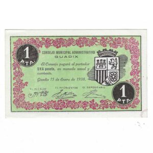 Billete Consejo Municipal Guadix 1 Peseta 1938 S/C
