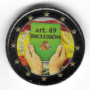 Moneda 2 euros España 2026 COLOREADA Inclusion – 1