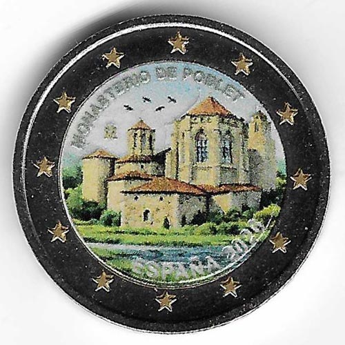 Moneda 2 euros España 2026 COLOREADA Poblet - 2