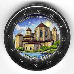 Moneda 2 euros España 2026 COLOR «Pegatina» Poblet – 2
