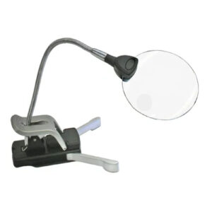 Lupa de sobremesa con 2 LED (2-4x). SAFE 4665