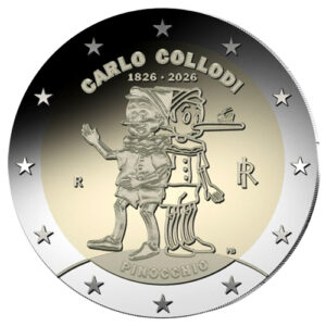 Moneda 2 euros de Italia 2026 Pinocho