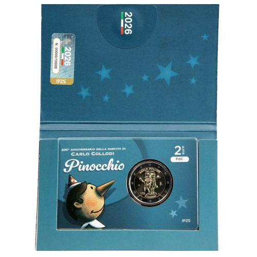 2 euros italia 2026 pinocho