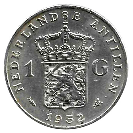 Moneda Antillas Holandesas 1 Gulden 1952 MBC+