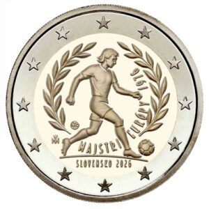 Moneda 2 euros de Eslovaquia 2026 Futbol