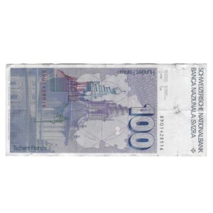 Billete Suiza 0100 Francos 1986 MBC
