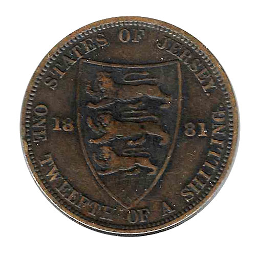 Moneda Jersey 1/12 Shilling 1881 EBC - Imagen 2