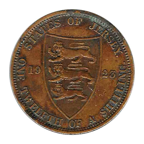 Moneda Jersey 1/12 Shilling 1923 MBC - Imagen 2