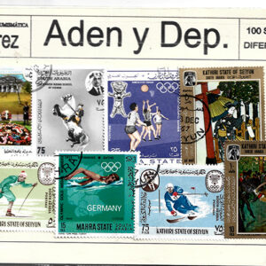 Sellos de paqueteria ADEN Y DEPENDENCIAS – 100 diferentes