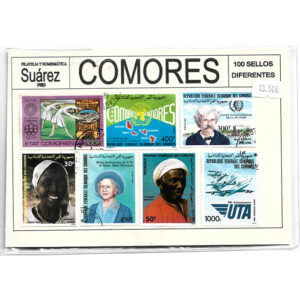 Sellos de paqueteria COMORES – 100 diferentes