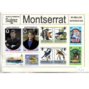 Sellos de paqueteria MONTSERRAT – 50 diferentes
