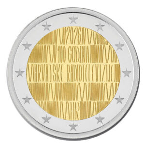 Moneda 2 euros de Croacia 2026 Radio y Television