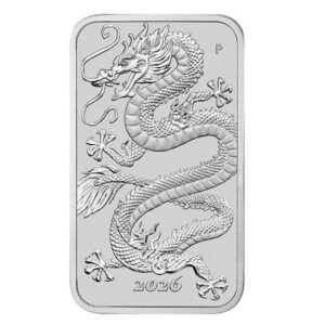 Moneda Australia Dragon 1 Oz. Plata 2026 – Lingote