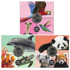Moneda Francia Serie 5€ Animales del Mundo 2026 (6 Valores)