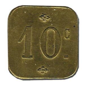 Jeton o Ficha Sociedad Hullera Española – Minas Aller 10 Cent. S/C