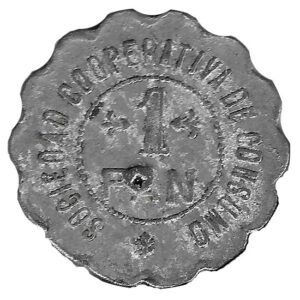 Jeton o Ficha Fabrica Mieres 3 Kilos 1927 Aluminio Ondulada BC