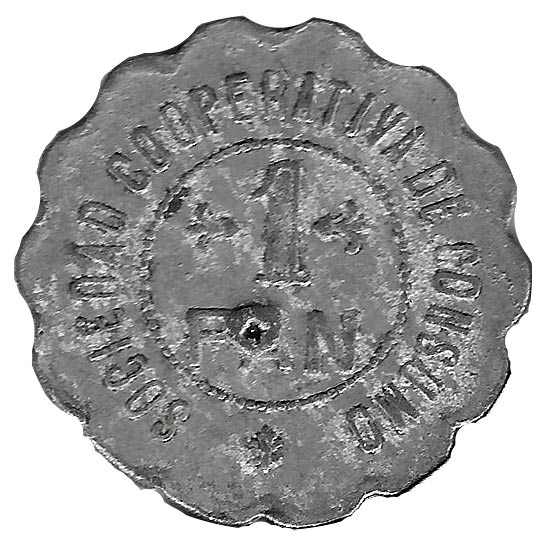 Jeton o Ficha Fabrica Mieres 3 Kilos 1927 Aluminio Ondulada BC - Imagen 2