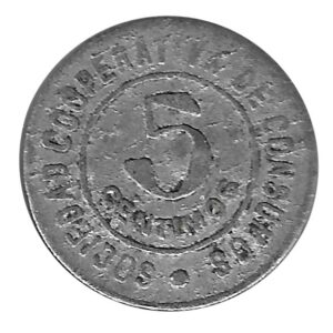 Jetón o Ficha Fabrica Mieres 05 Cent. 1927 BC