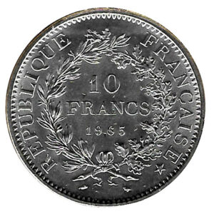 Moneda 010 Francos Francia 1965 EBC Plata