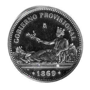 Medalla Plata 1 Peseta 1869 (Replica Oficial FNMT) – Año 2001