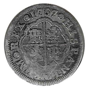 Moneda 1757. 01 Real Fernando VI (1757) Madrid JB. BC/RC