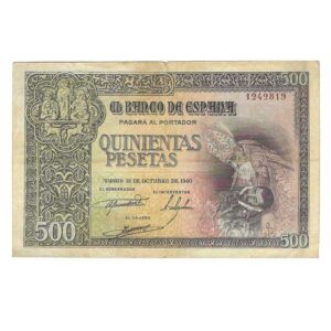 Billete Estado Español 0500 pesetas Madrid 1940 (21 Oct) MBC