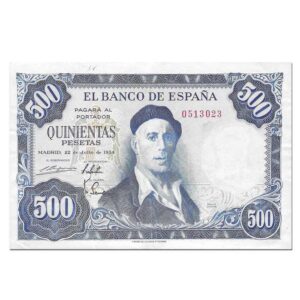 Billete Estado Español 0500 pesetas Madrid 1954 Sin Serie EBC